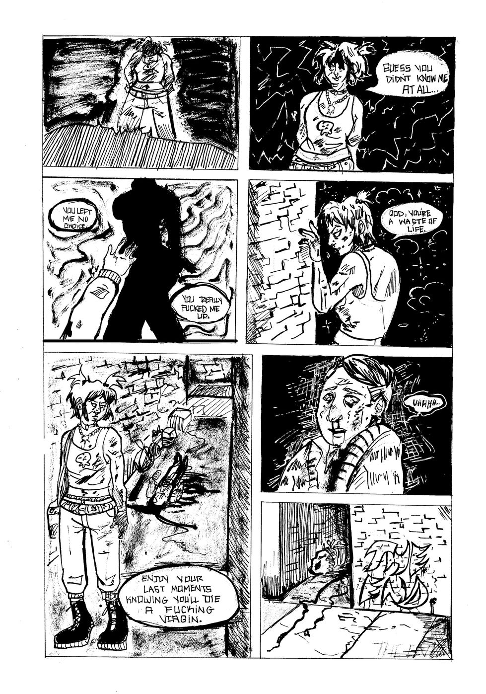 Comic book panels with speech bubbles and illustrations. Sketchbook Work. Illustrations By Mej.
