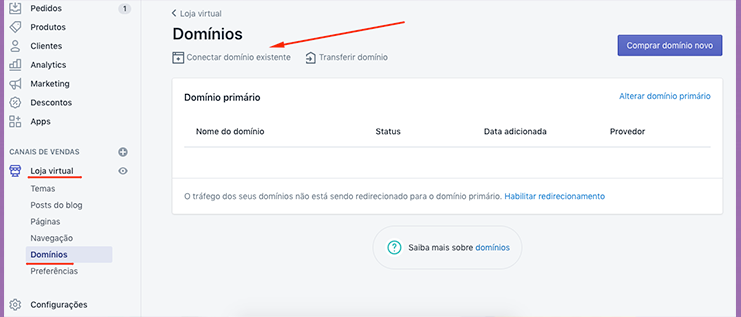 Como mudar o nome da loja Shopify