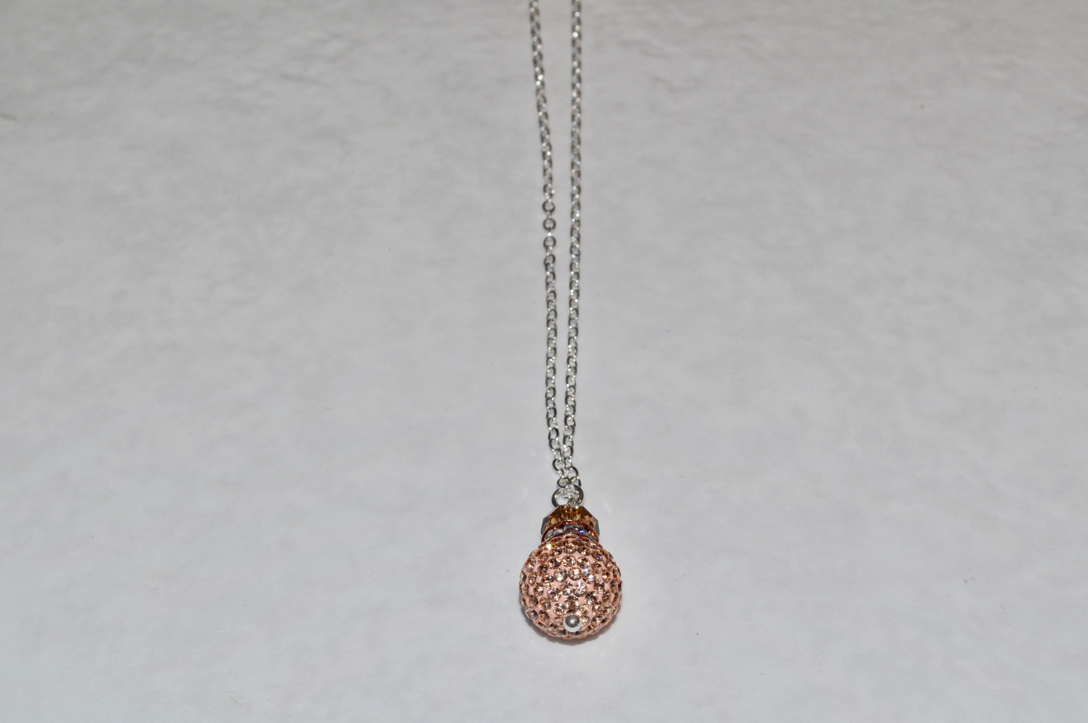 Rose Gold Pave' Ball Necklace NL095-SS