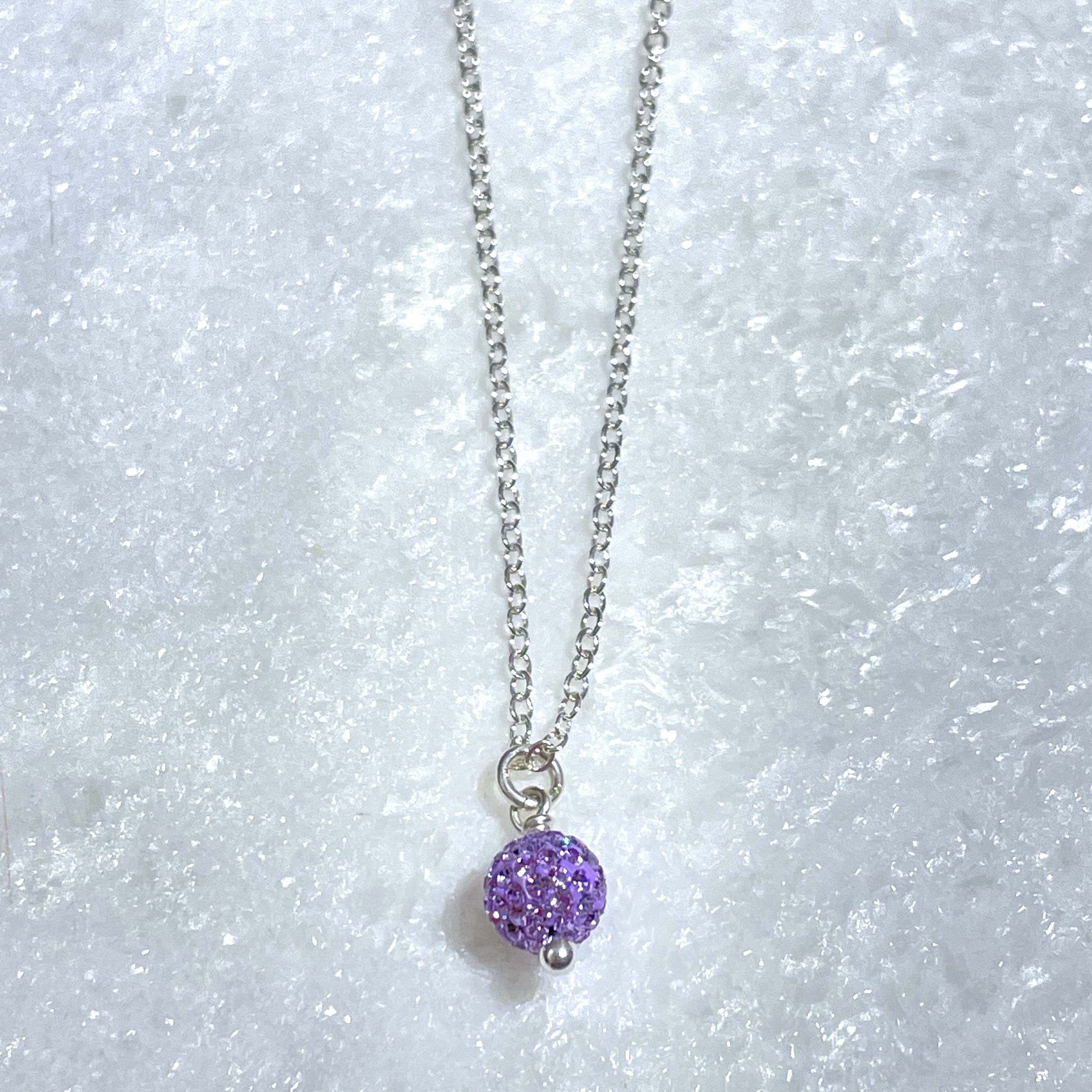 Kids Tanzanite Pave' Ball Necklace NS130-SS