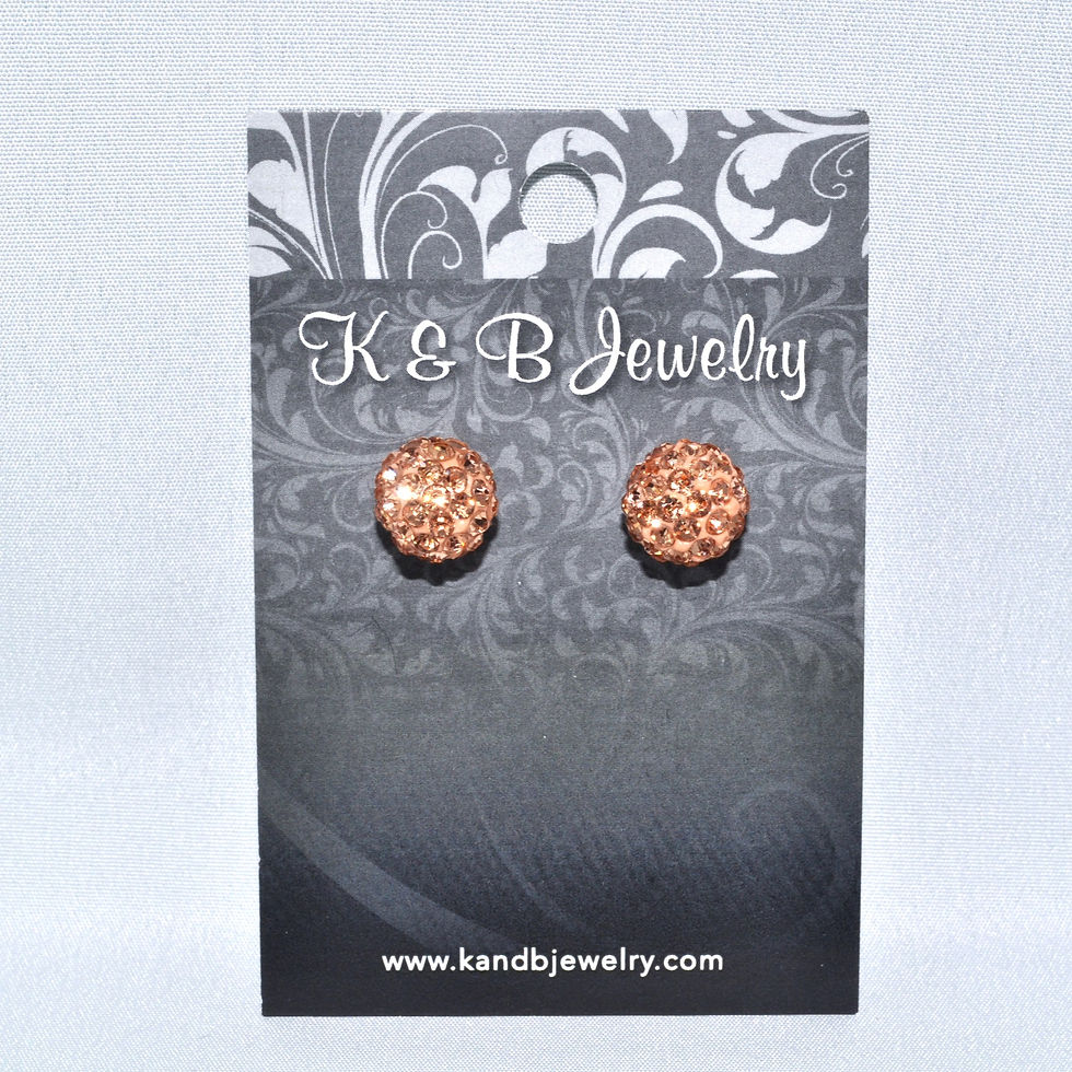 Thumbnail: Kids Rose Gold Pave' Ball Necklace NS131-SS