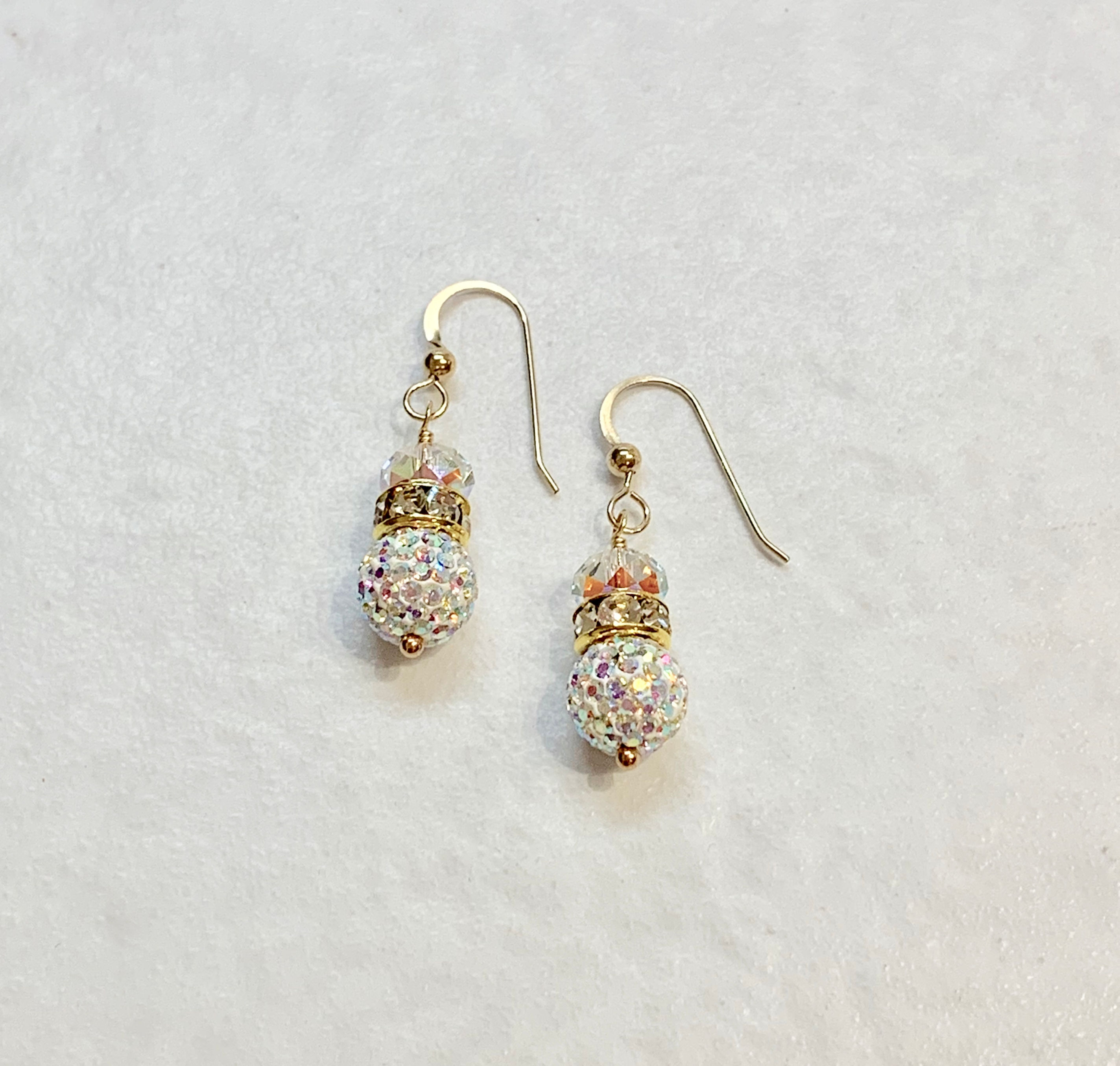 AB Pave' Ball Drop Earrings  ESB015-GF
