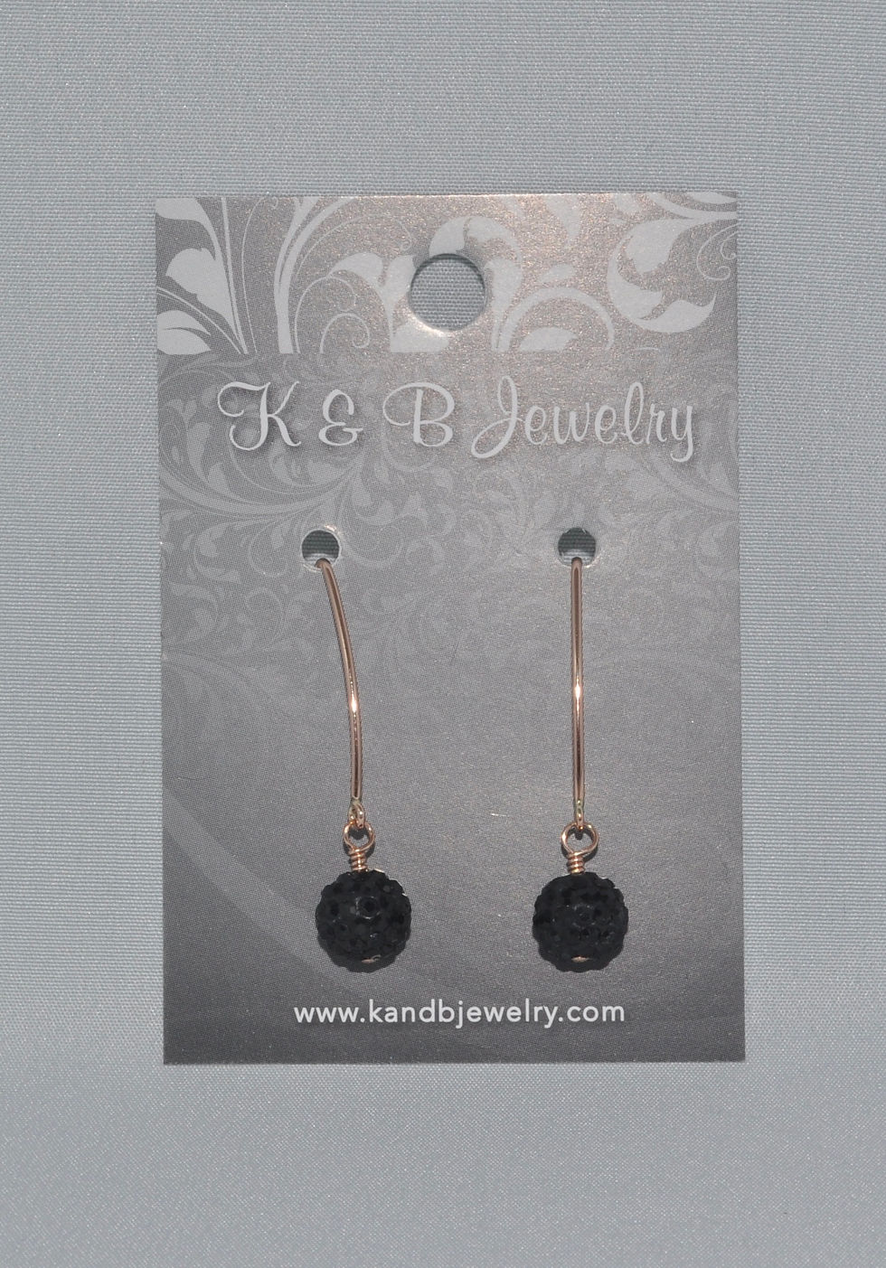 Black Pave' Ball Earrings E014-RG