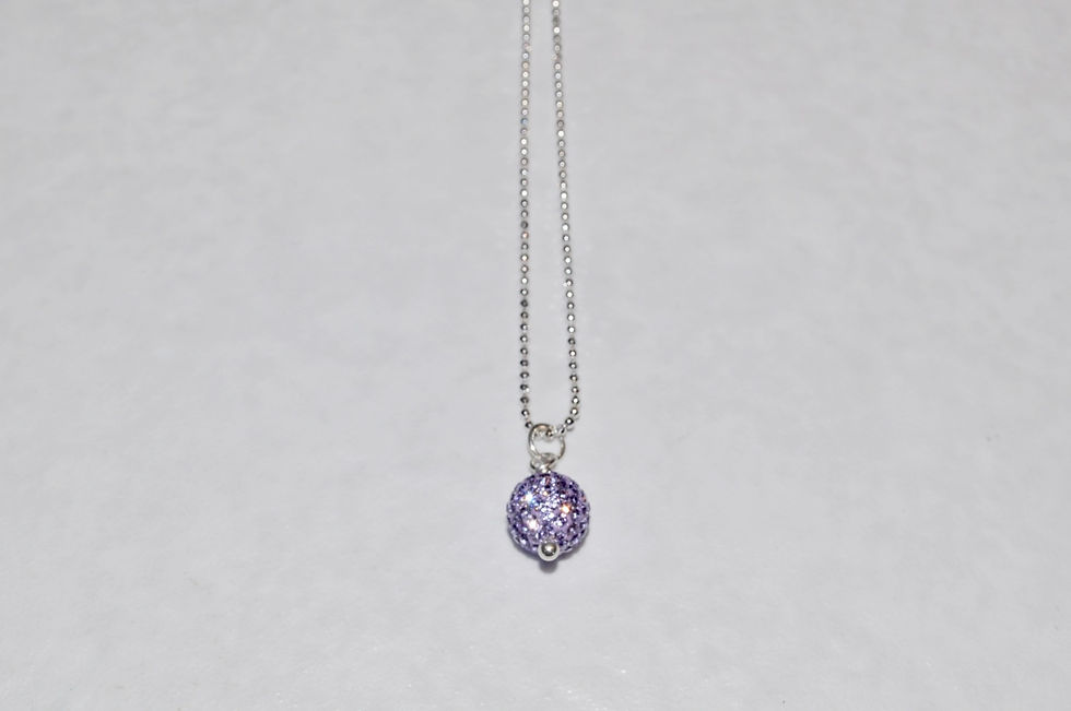 Tanzanite Crystal Pave' Ball Necklace NS091-SS