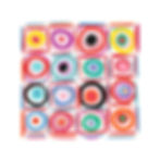 Circles in squares with bright colors, all colors. Image only shown.