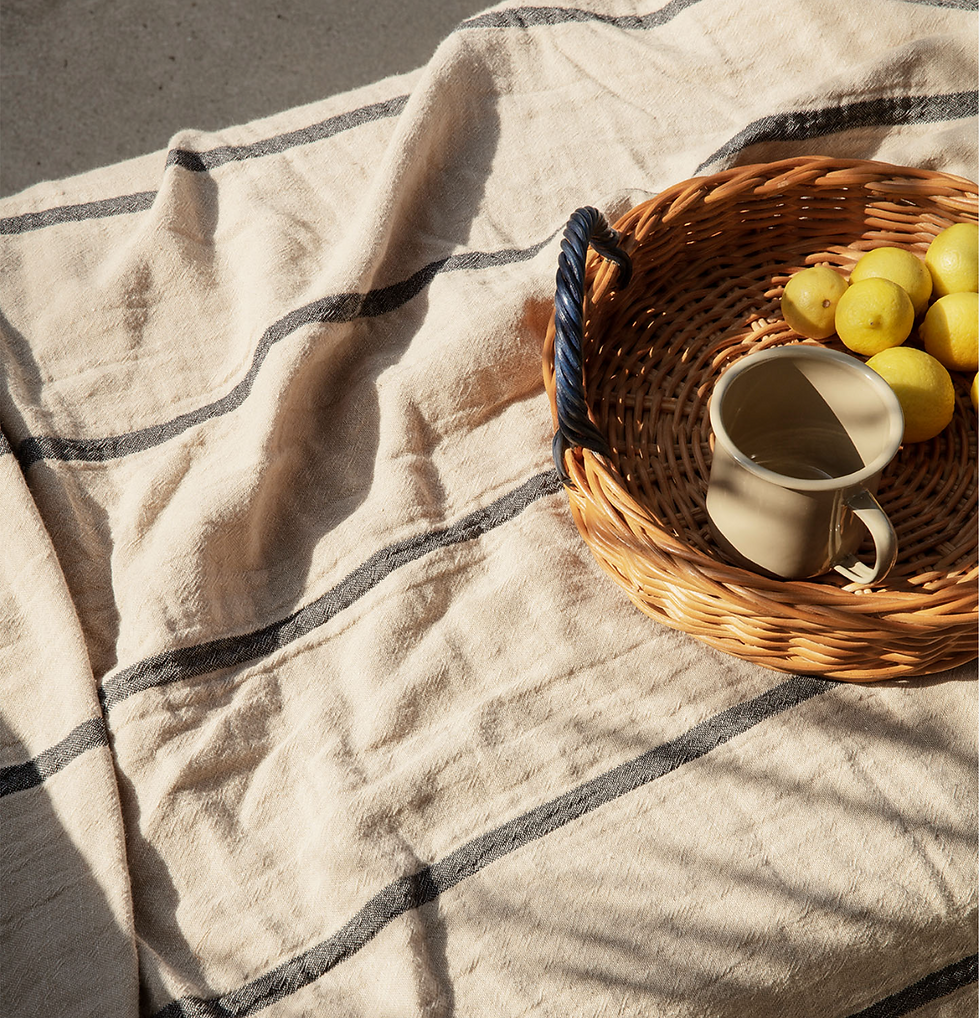 Thumbnail: ferm LIVING Yard Picnic Blanket - Sand/Black