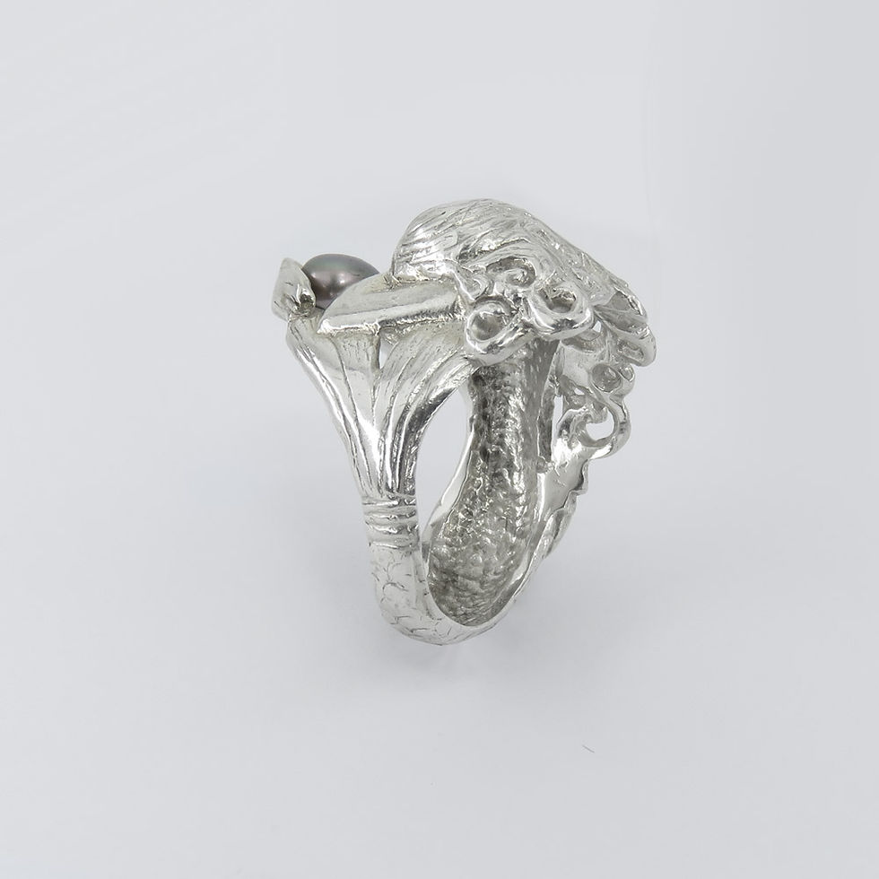 Thumbnail: Mermaid with Pearl in Sterling Silver
