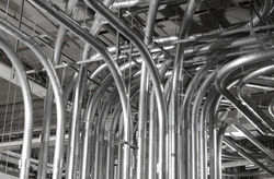 A maze of pneumatic tubes