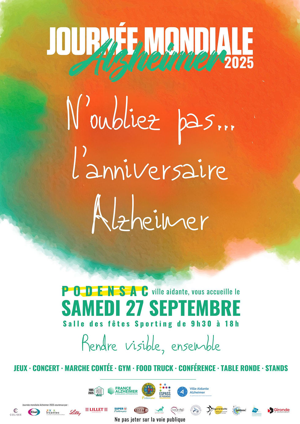 🧠 Journée mondiale Alzheimer à Podensac – Une mobilisation solidaire pour un triple anniversaire