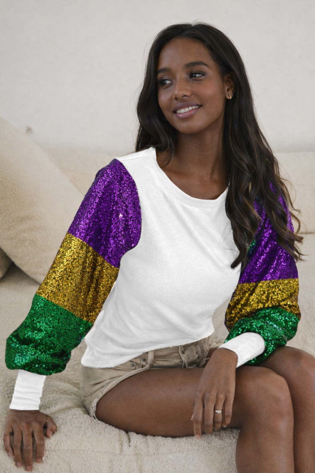 Sequin Long Sleeve Top