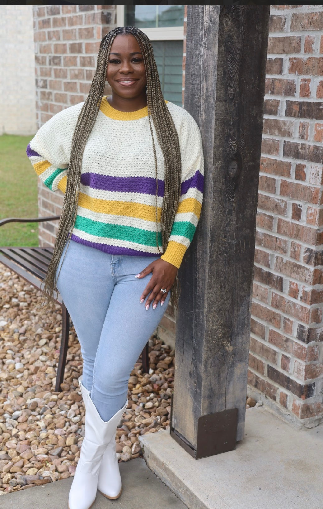 Stripe Mardi Gras Sweater 