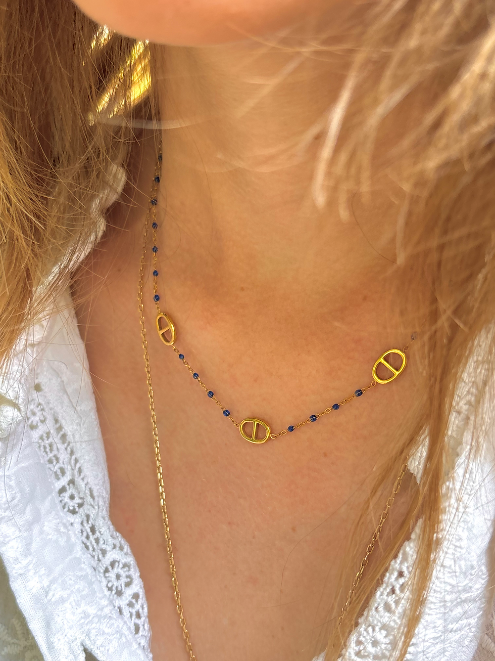 Miniature : Collier Perles & Maillon