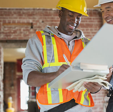 Tradesman and Architect at Construction