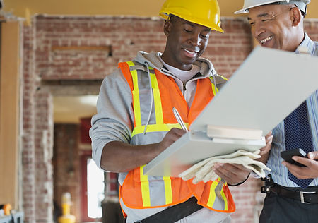 Tradesman and Architect at Construction