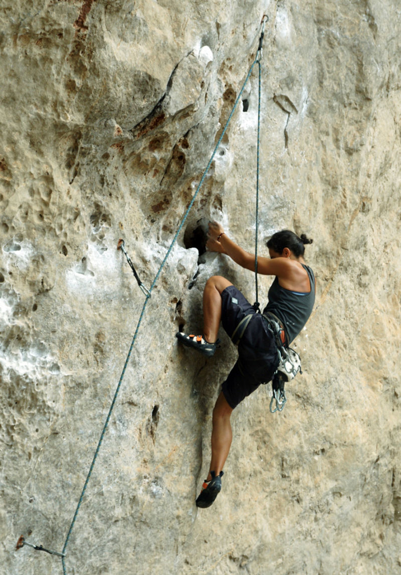 Climber demonstrating good use of the legs