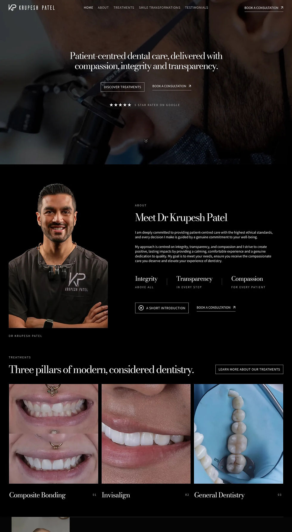 Professional dentist website