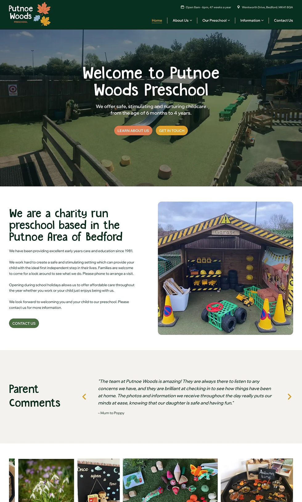 Professional preschool website