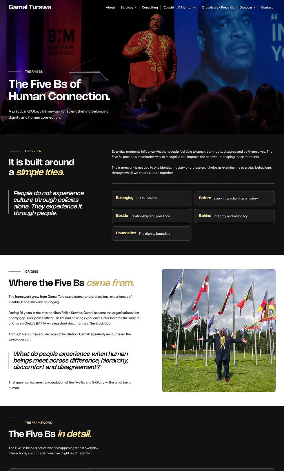 Custom website designed for a keynote speaker