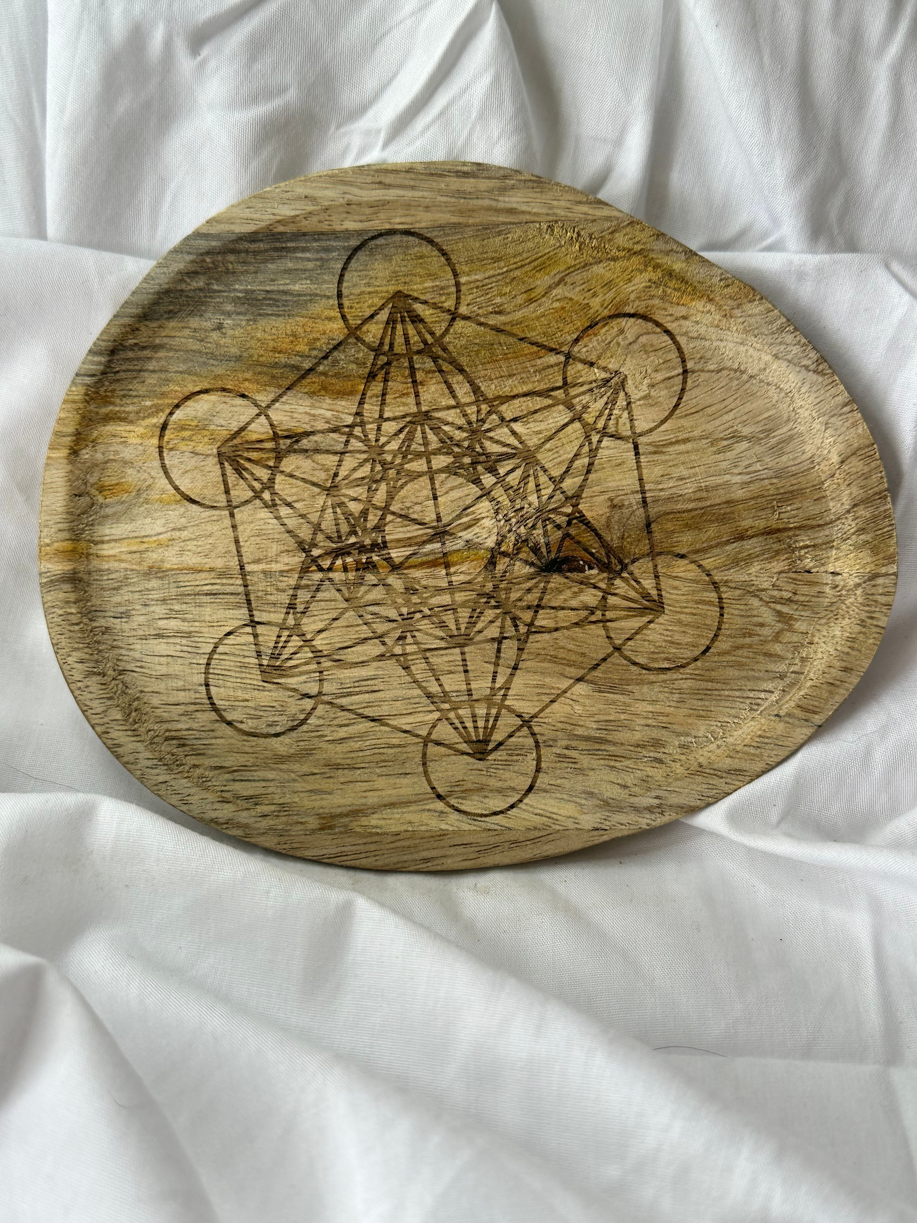 Coupelle en bois gravée Métatron