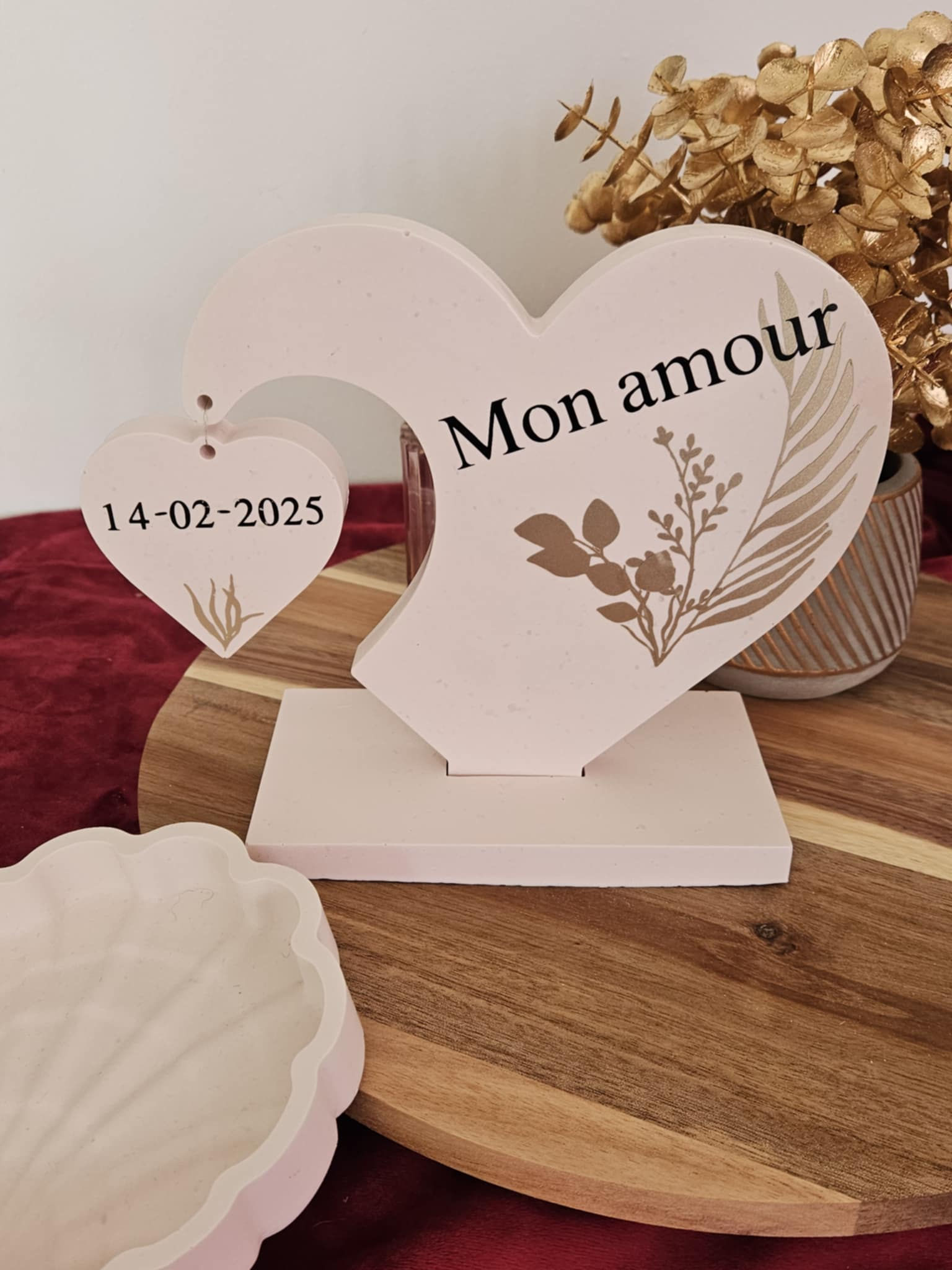 Suspension Coeur en Jesmonite