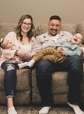 Family on couch