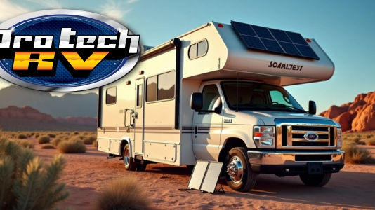 RV solar panels installed on a motorhome in Lake Havasu City Arizona