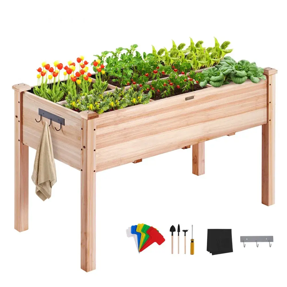 VEVOR Raised Garden Bed, 3.9 x 1.9 x 2.5 ft Wooden Planter Box