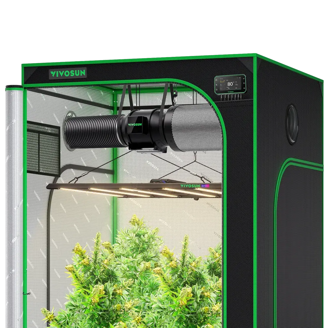Vivosun Smart Grow Tent Kit 4x4, 4-Plant Complete System, 6-inch AeroZesh
