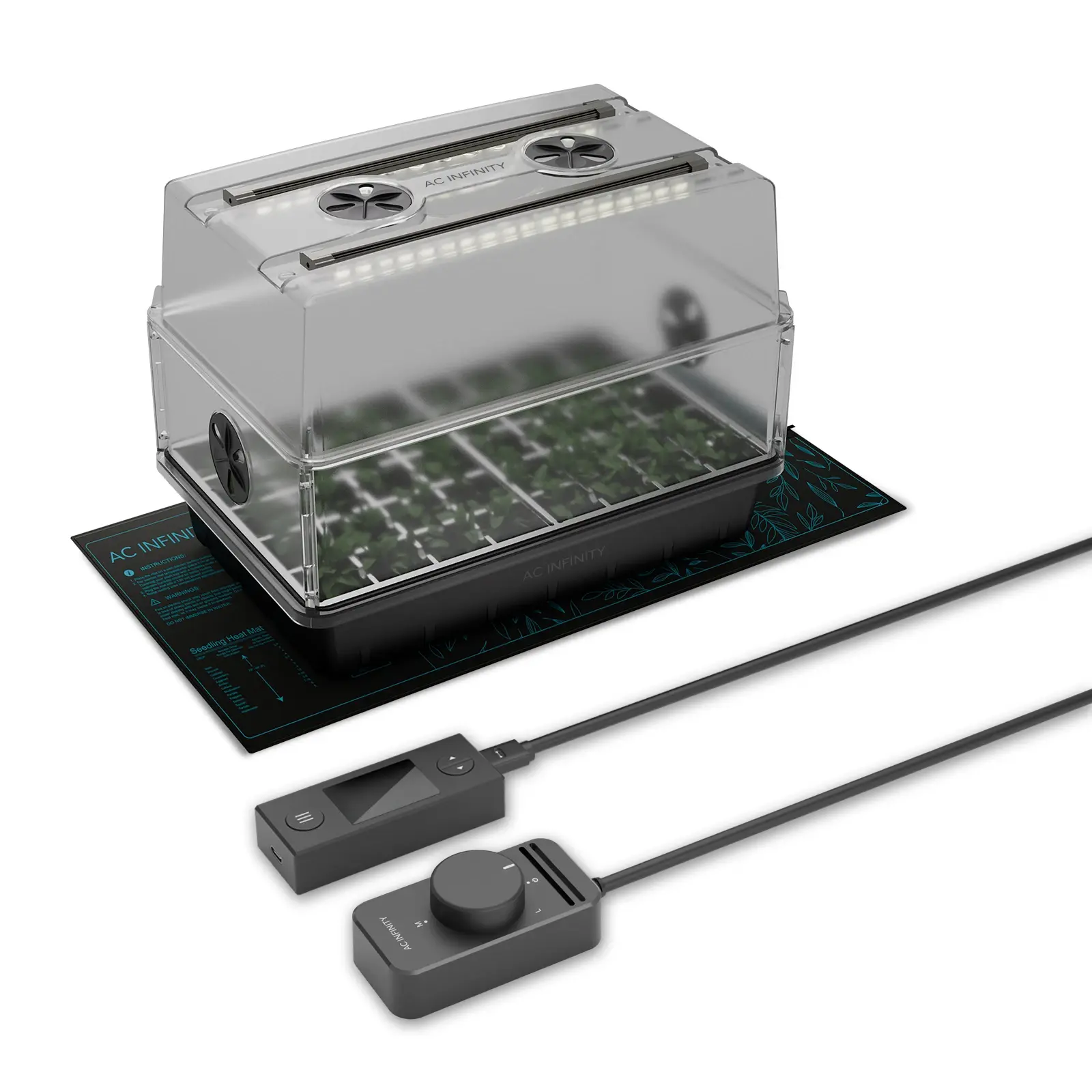 AC Infinity Heavy-Duty Humidity Dome 5x8 Kit with LED Lighting and Heating Mat