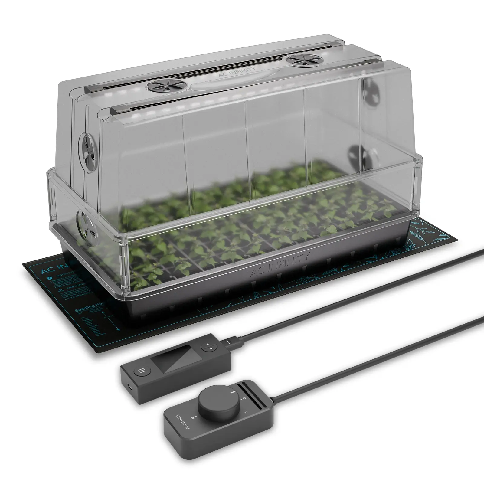 AC Infinity Heavy-Duty Humidity Dome 6x12 Kit with LED Lighting and Heating Mat