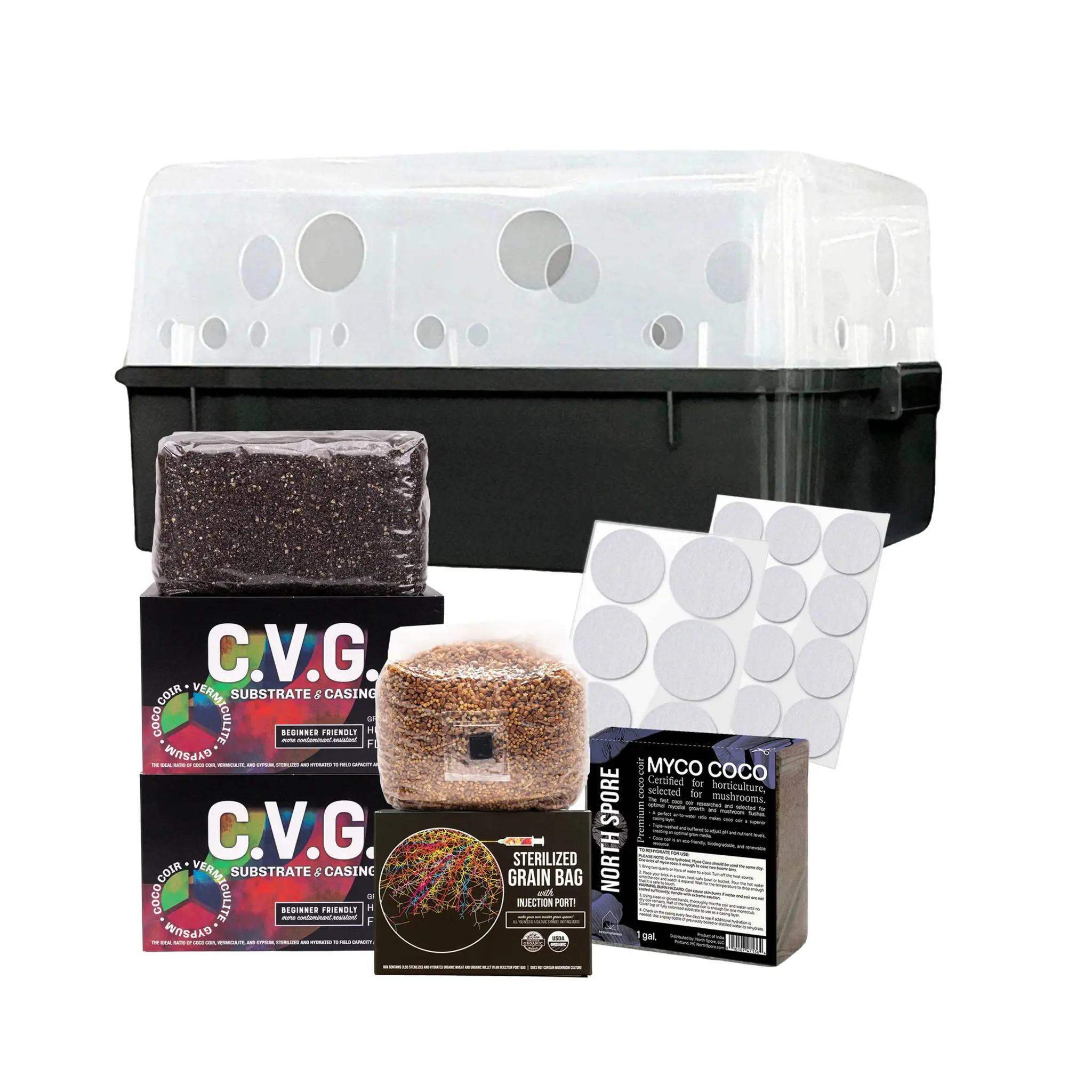North Spore Boomr Bin + Dung or Wood Monotub Kit