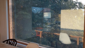 夕日を見ながらの仕事