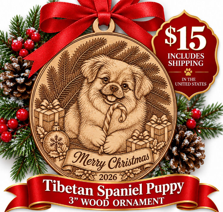 Tibetan Spaniel Christmas Ornament