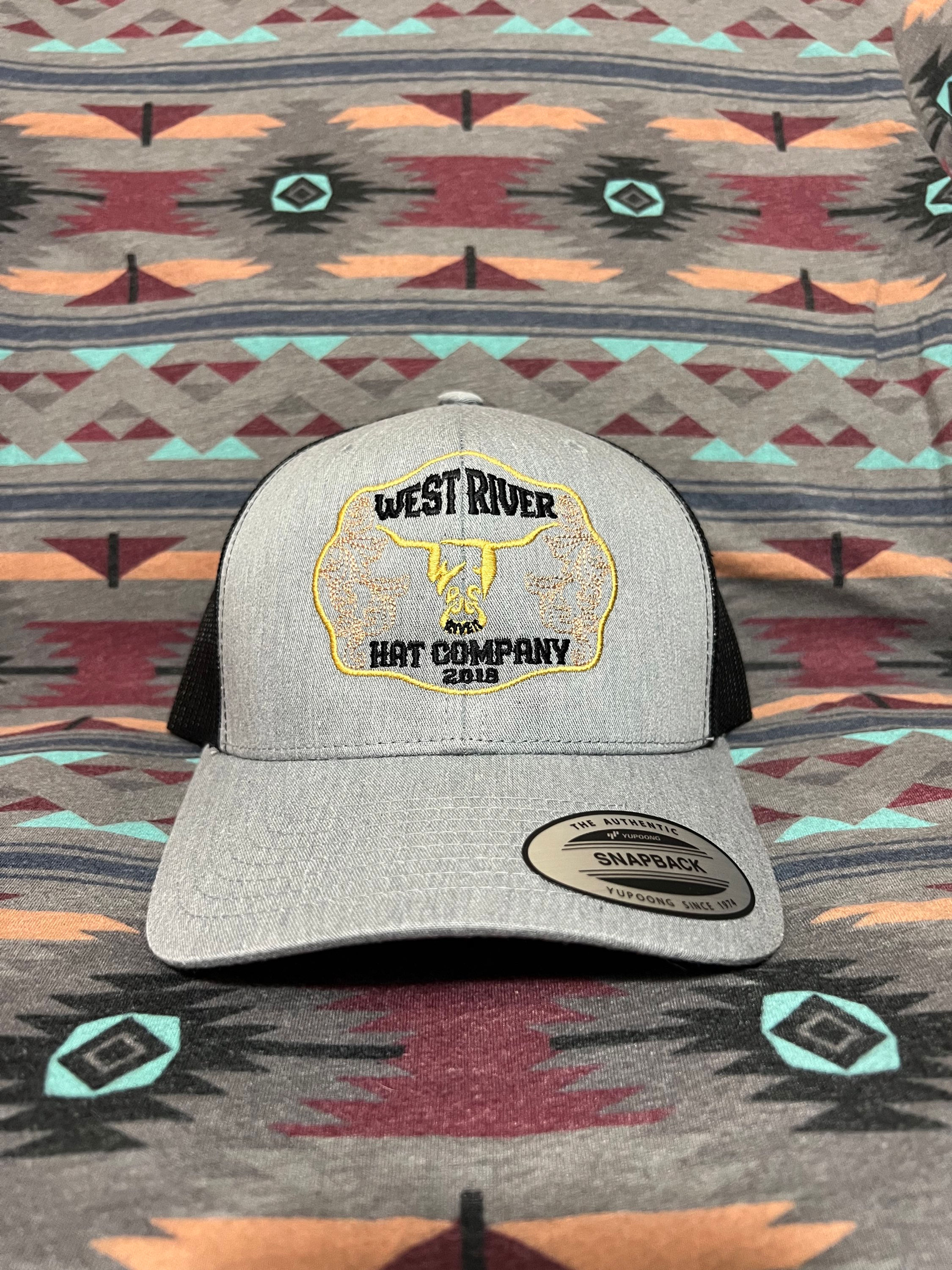 Heather Grey Hat, Black Mesh, West River Buckle LP