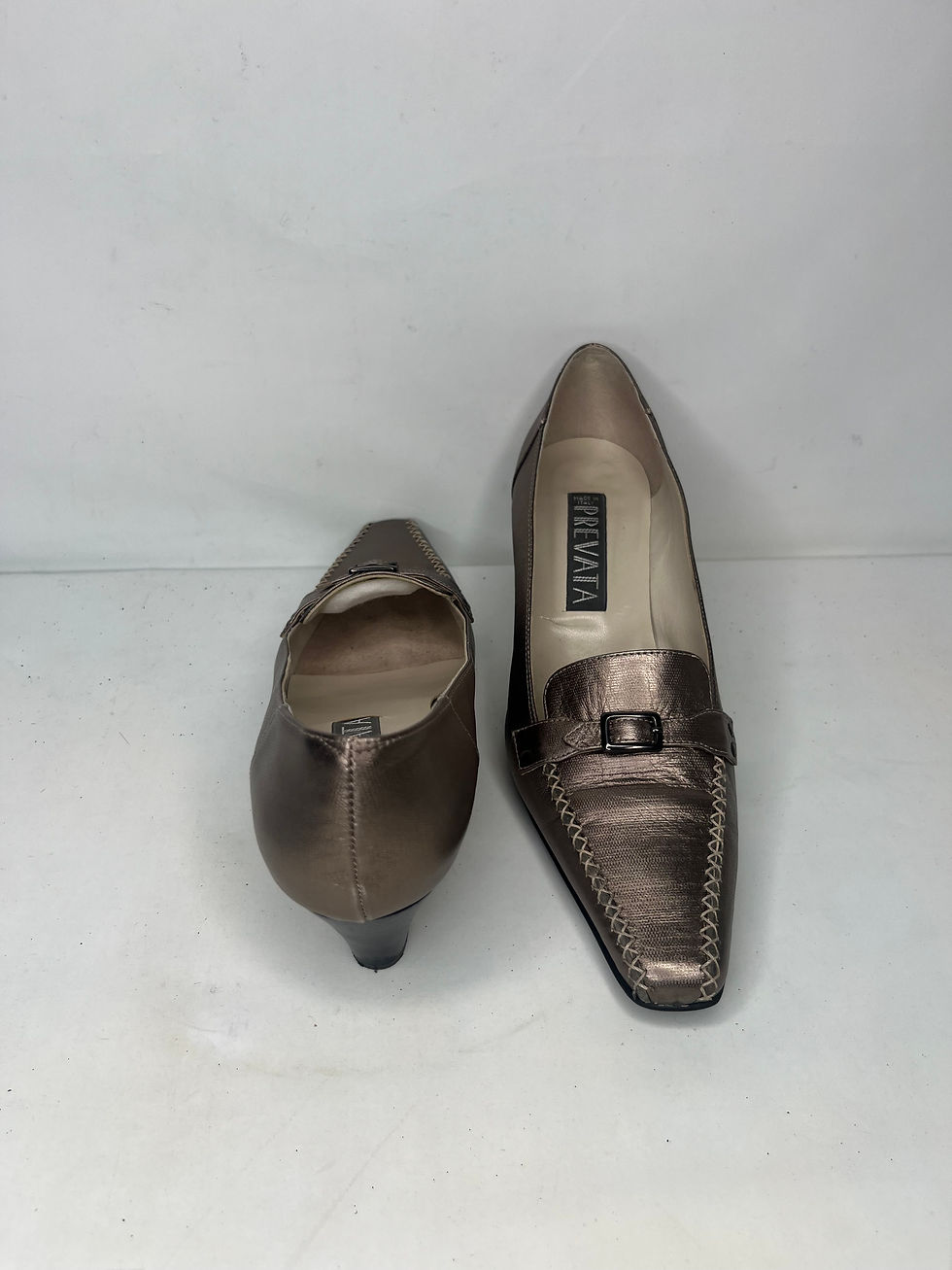 Thumbnail: Prevata Bronze Metallic Loafers- Made in Italy (Women’s)