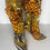 Thumbnail: Liliana “Miss L” Animal Print Fabric Peep Toe Stiletto Boots.