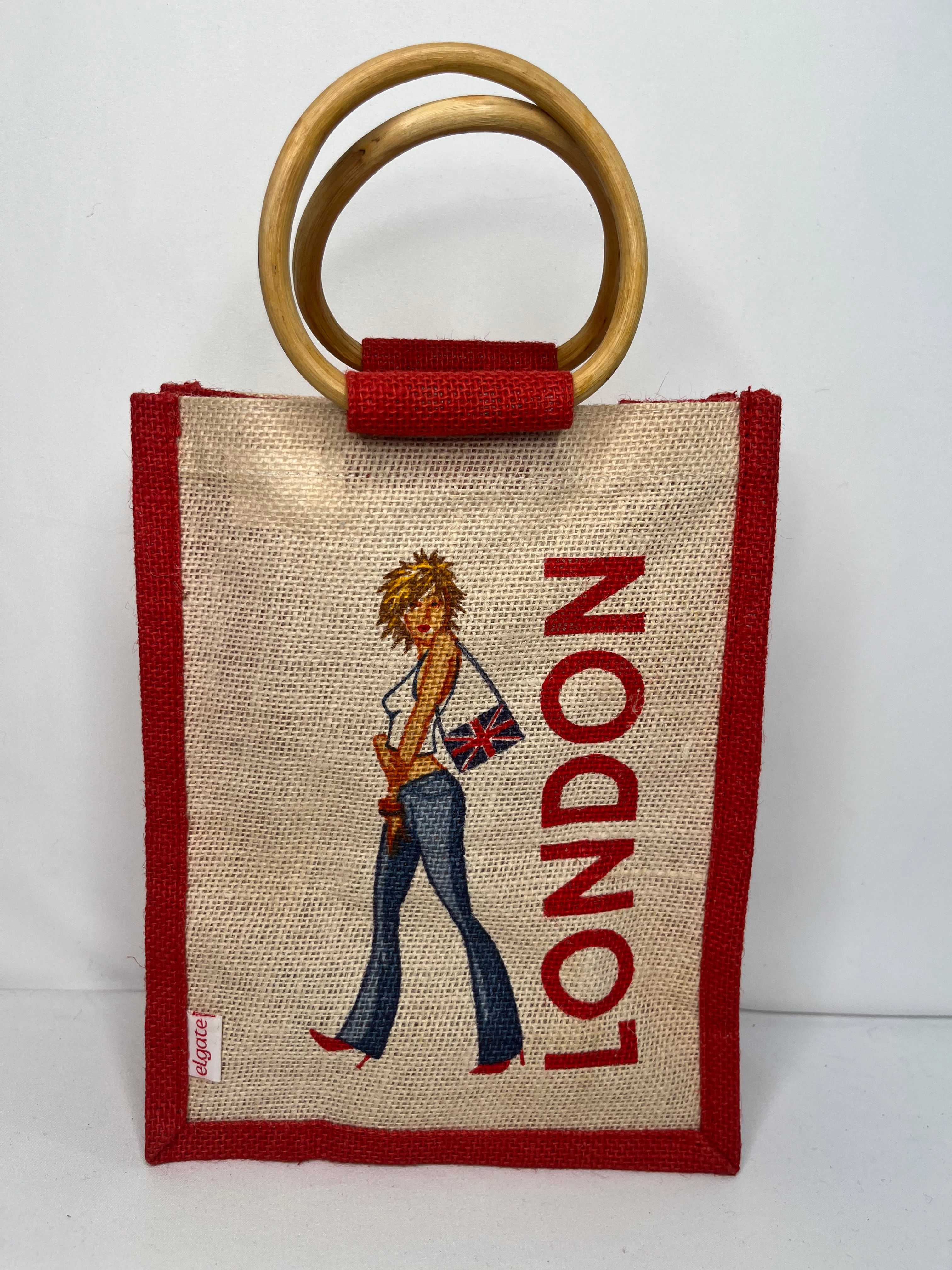 Elgace London Fashion Jute Toe with Wooden Handle
