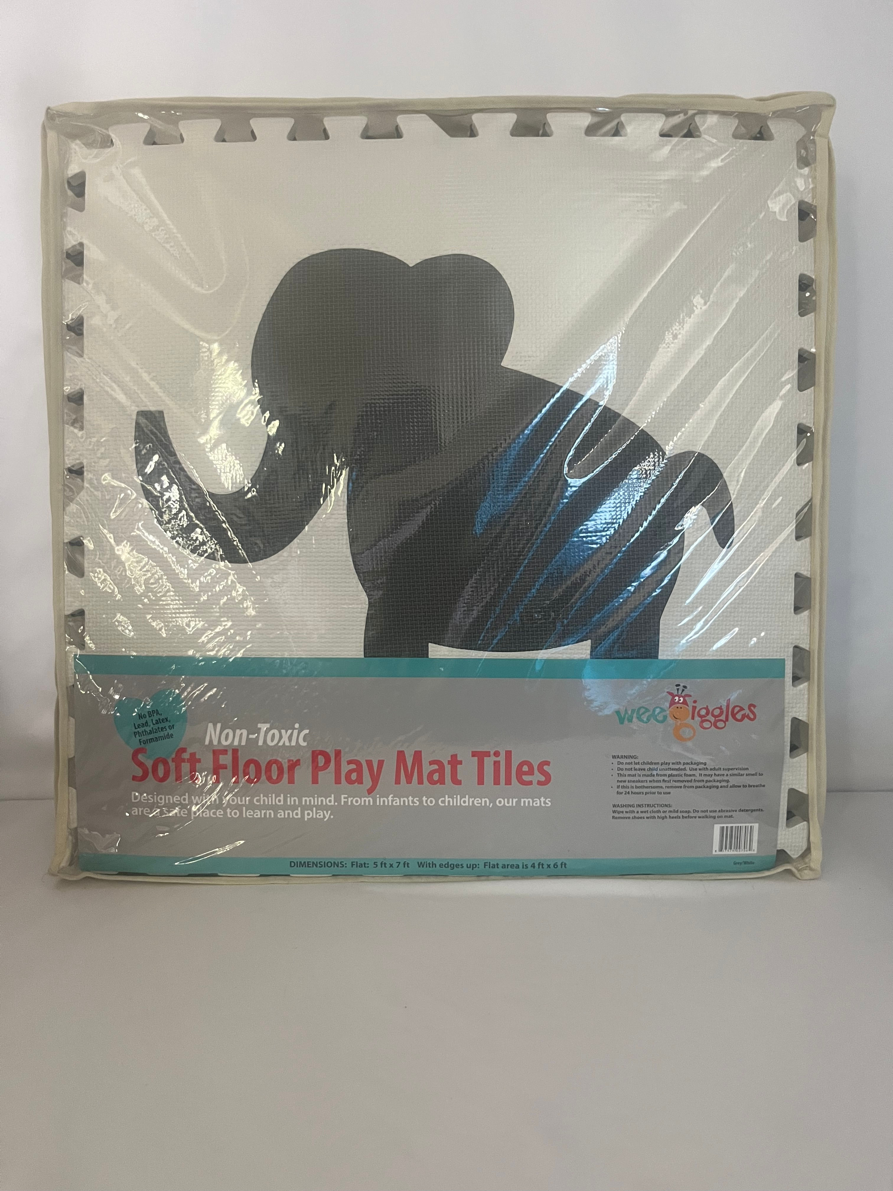 Wee Giggles Soft Floor Play Mat Tiles- Elephant Design (5 ft x 7 ft)