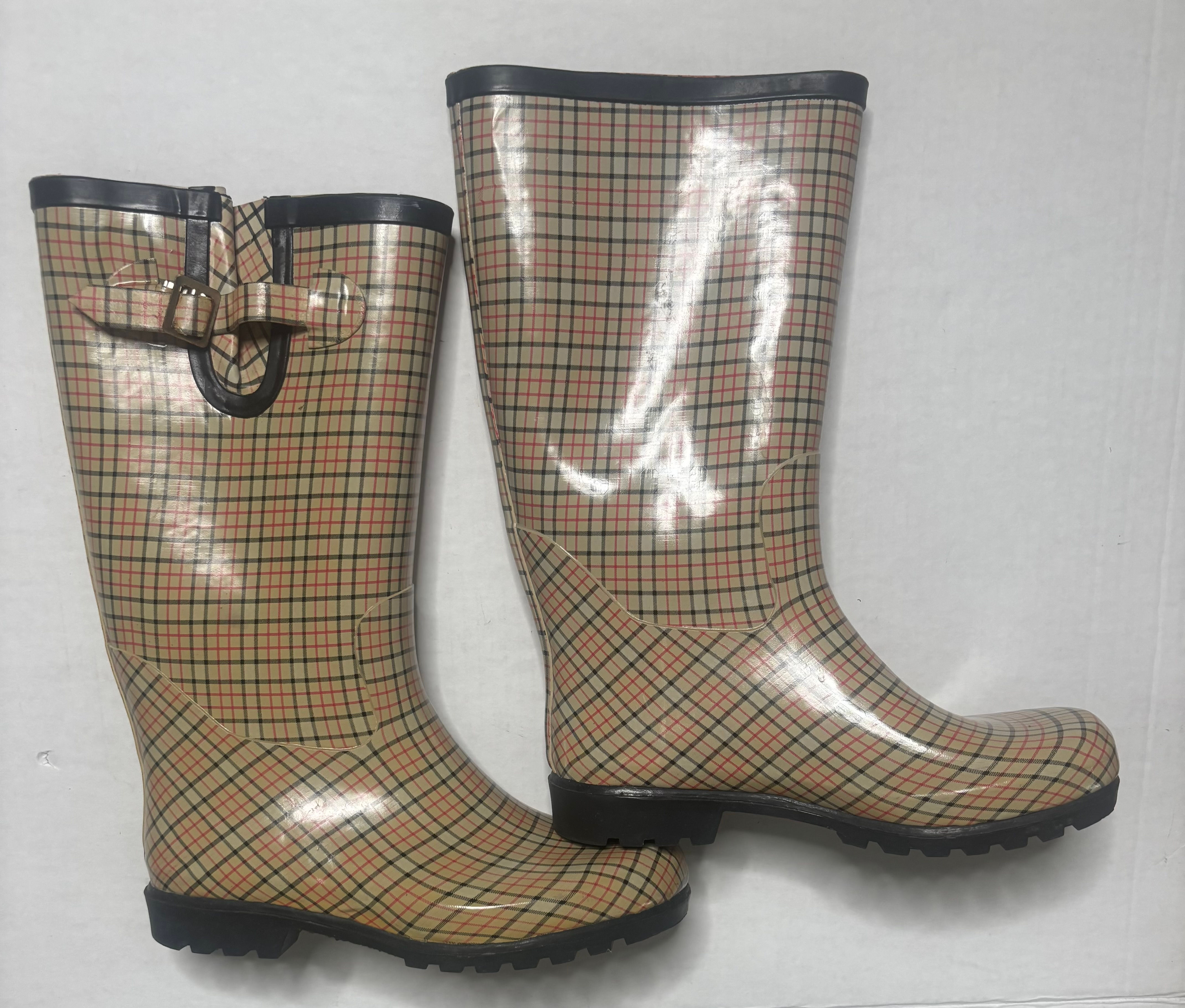 Lower East Side Plaid Rain Boots