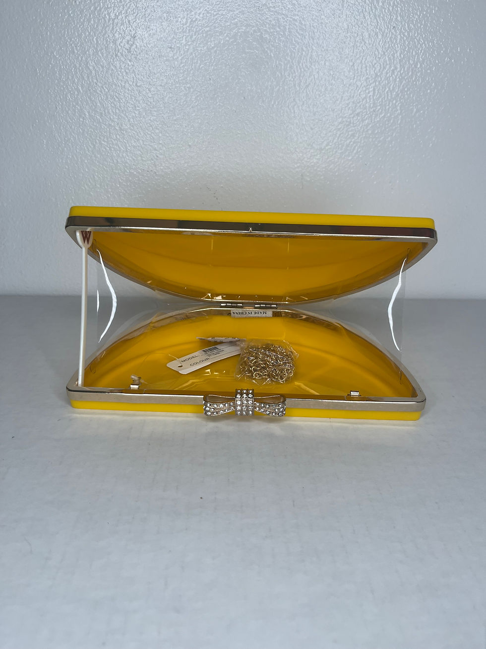 Thumbnail: Lemon Slice Acrylic Clutch with Rhinestone Bow Clasp