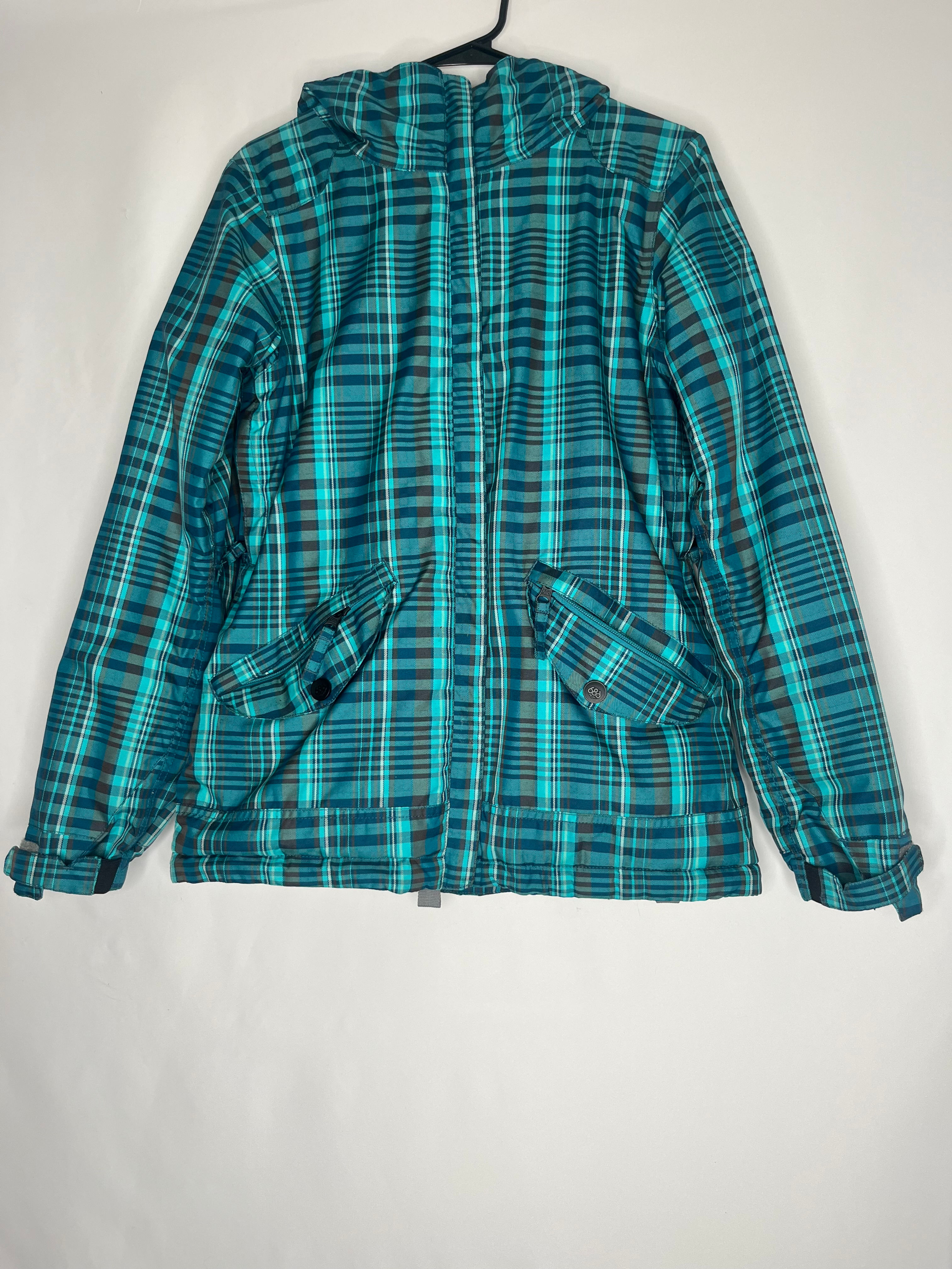 686 Manual Women’s Blue Plaid Snowboard/Ski Jacket-Waterproof & Thermal