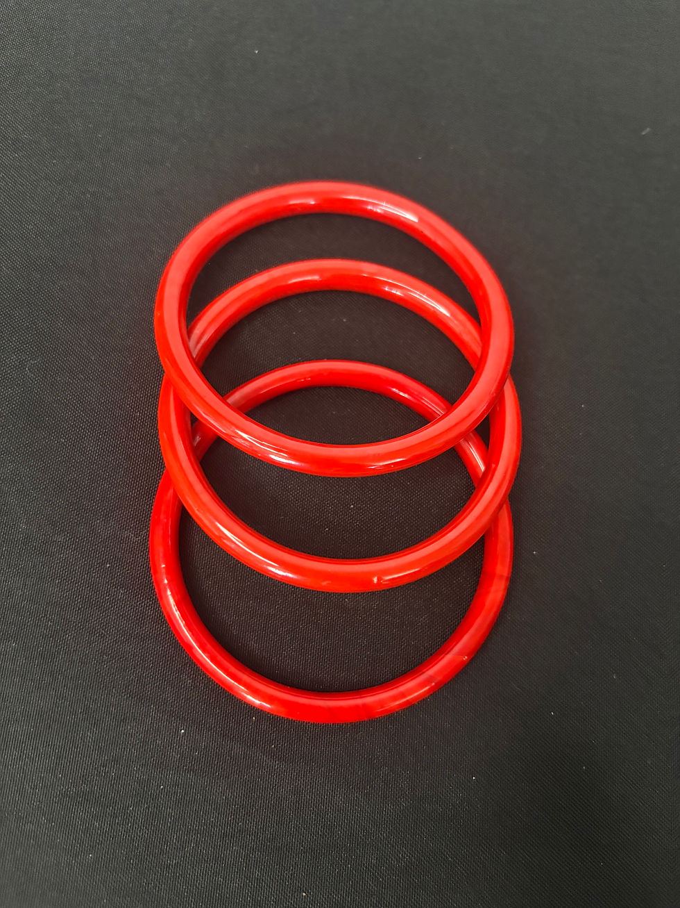 Elegant Red Glossy Bangle Set – Pack of 3