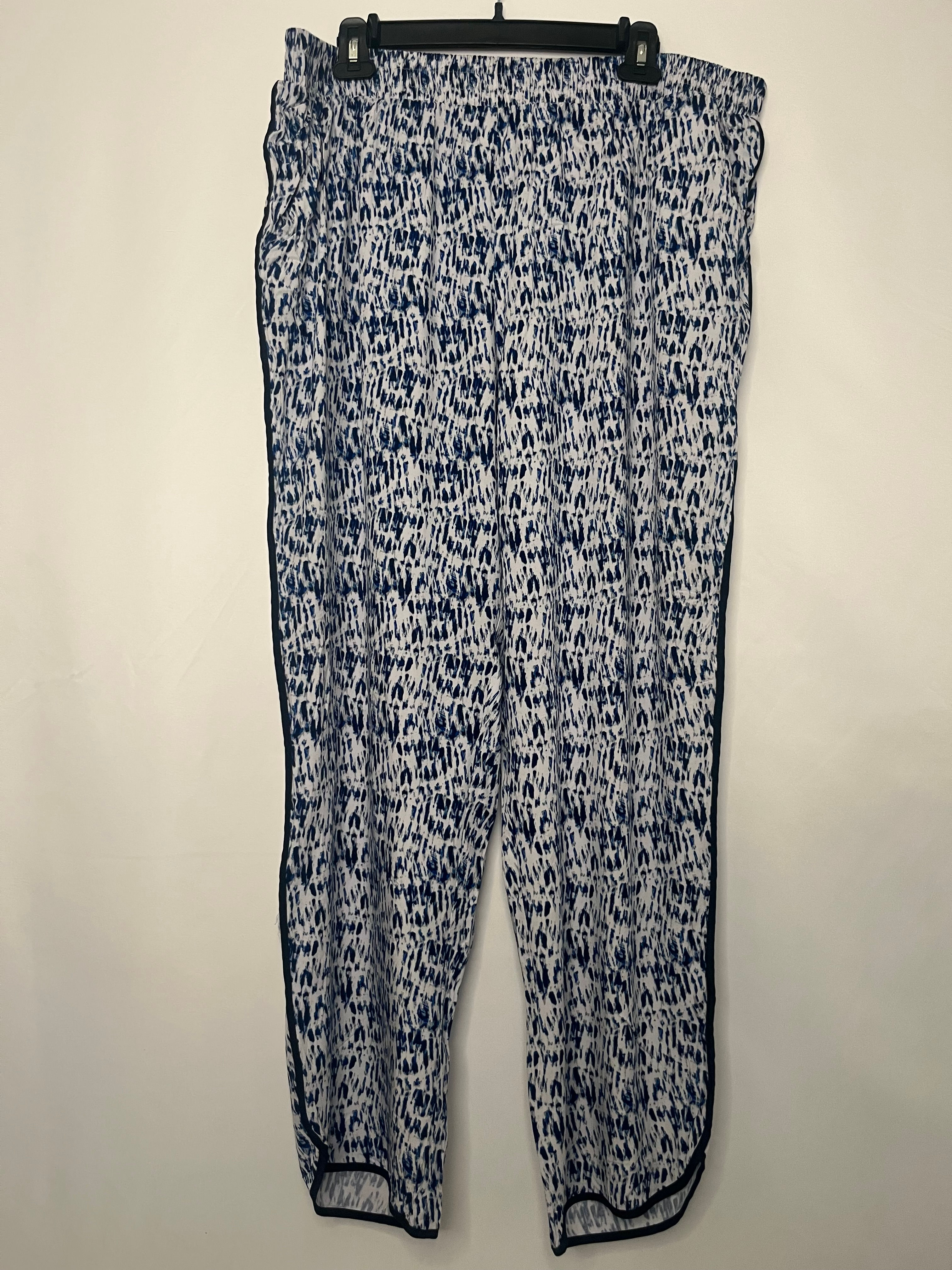 Forever 21 Plus Size Long Woven Pants-Grey/Navy