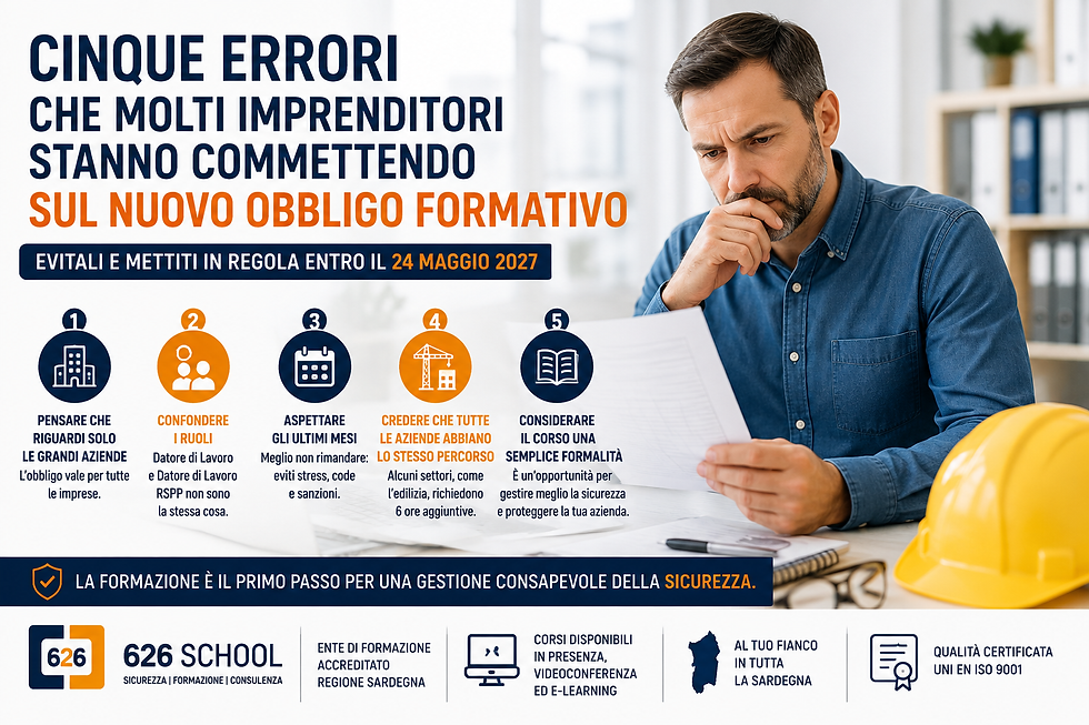 Cinque errori che molti imprenditori stanno commettendo sul nuovo obbligo formativo per Datore di Lavoro