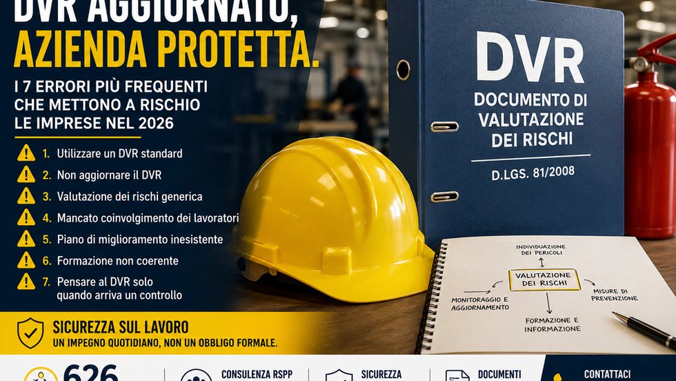 Documento di Valutazione dei Rischi (DVR): i 7 errori più frequenti che mettono a rischio le imprese nel 2026