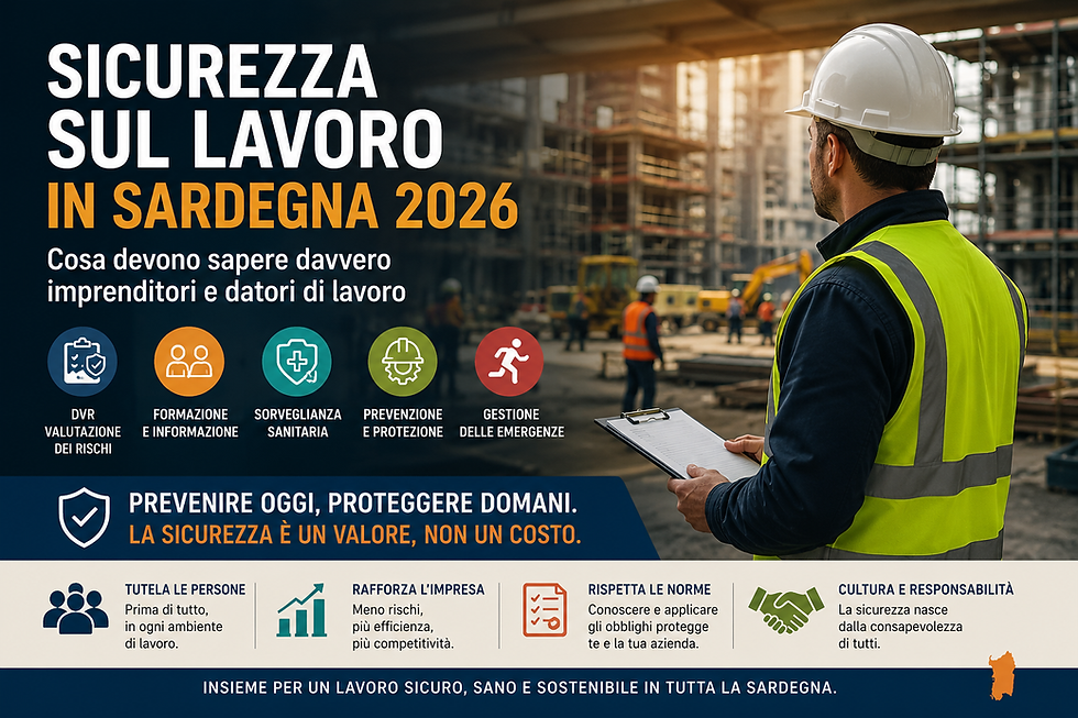 Sicurezza sul lavoro in Sardegna 2026: cosa devono sapere davvero imprenditori e datori di lavoro