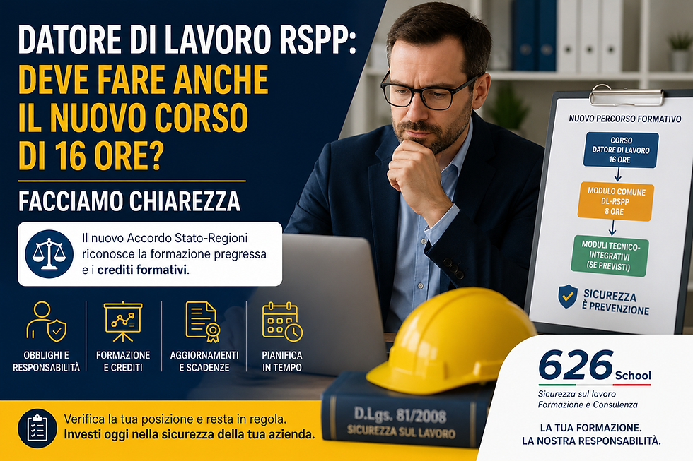 Datore di Lavoro RSPP: deve fare anche il nuovo corso di 16 ore? Facciamo chiarezza