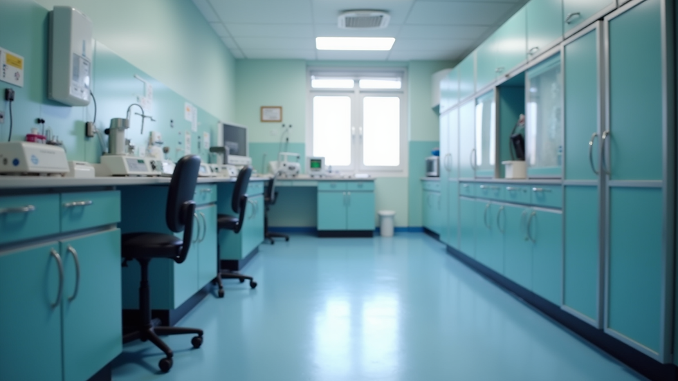 Close-up view of healthcare training equipment in a vocational school lab