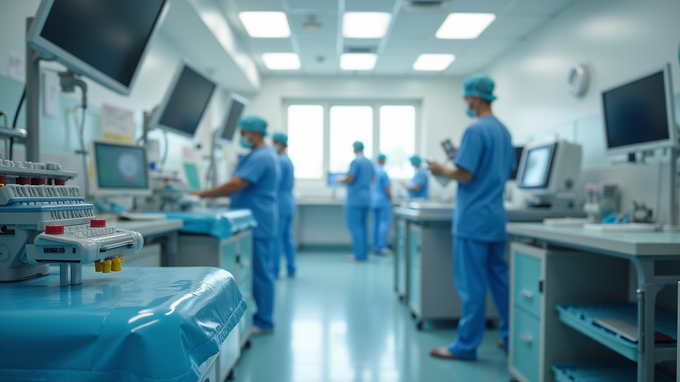 Close-up view of healthcare training equipment in a vocational school lab