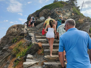 How many steps to Mamma Mia Church ?